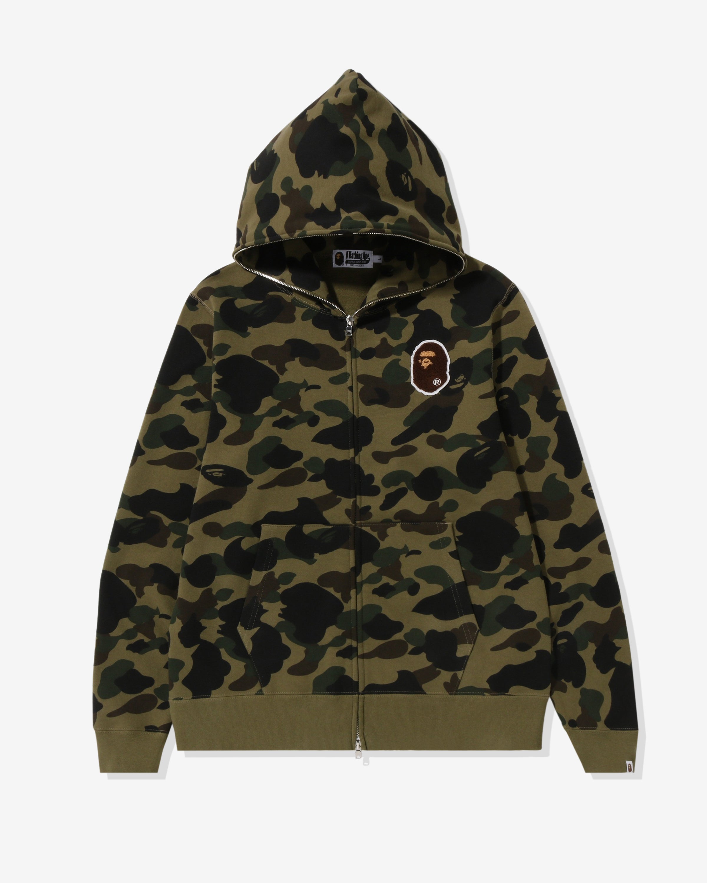 Bape 1ST Camo Ape Head Patched Full Zip Hoodie
