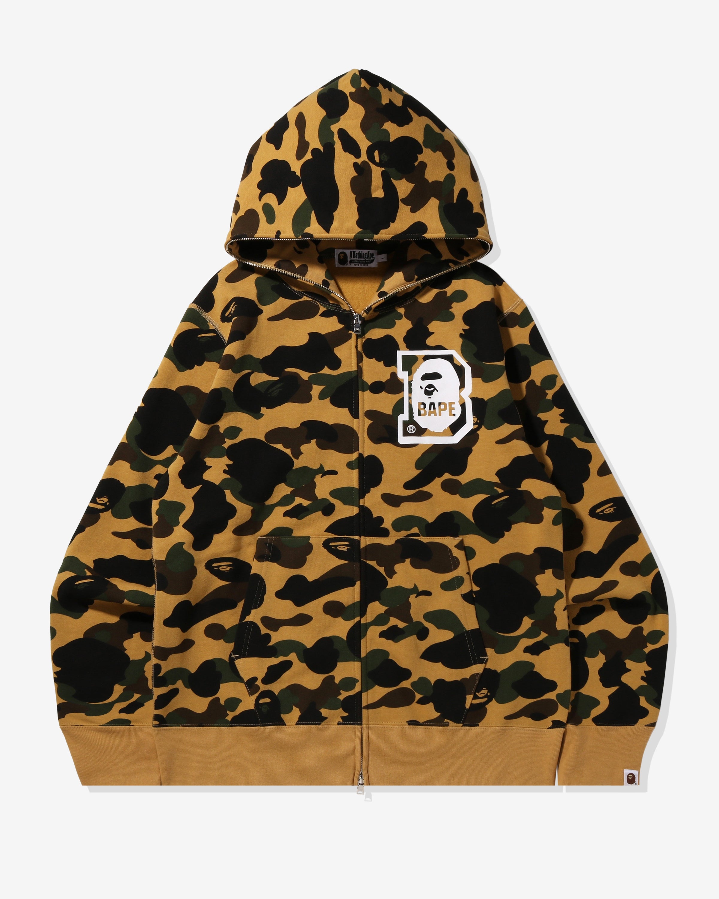 Bape 1ST Camo Bape Full Zip Hoodie — Yellow