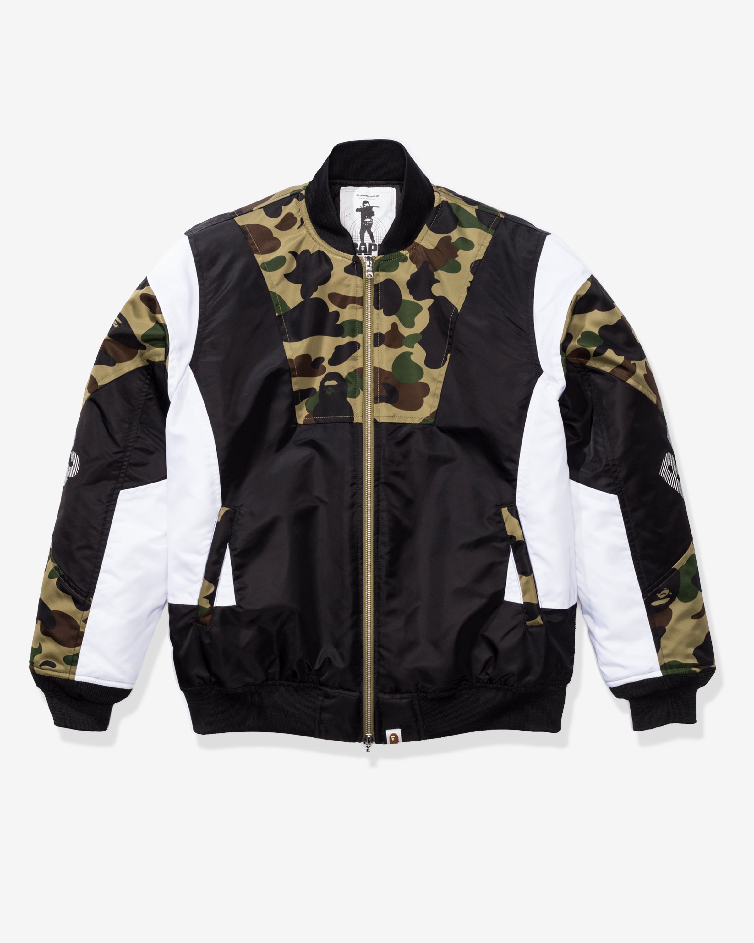 Bape 1ST Camo Color Block Padded Jacket — Green