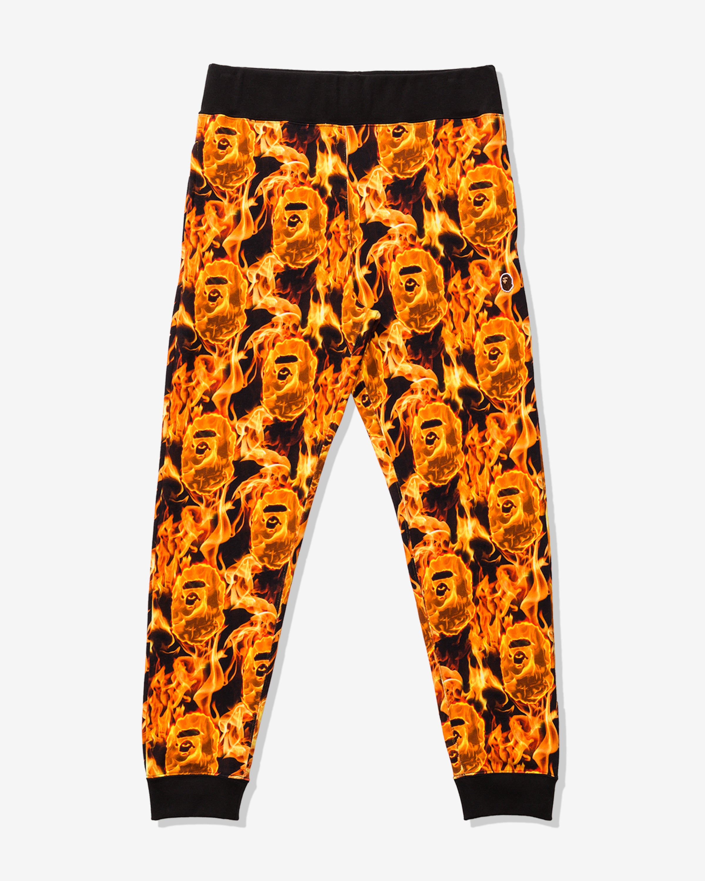 Bape Flame Slim Sweat Pants — Orange