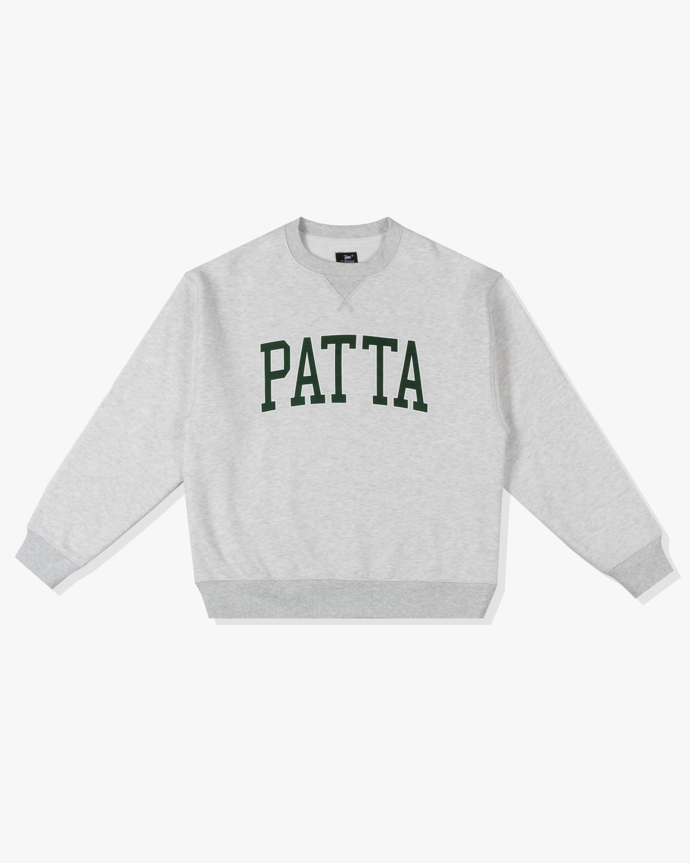 Patta Arc Logo Crewneck — Light Melange Grey