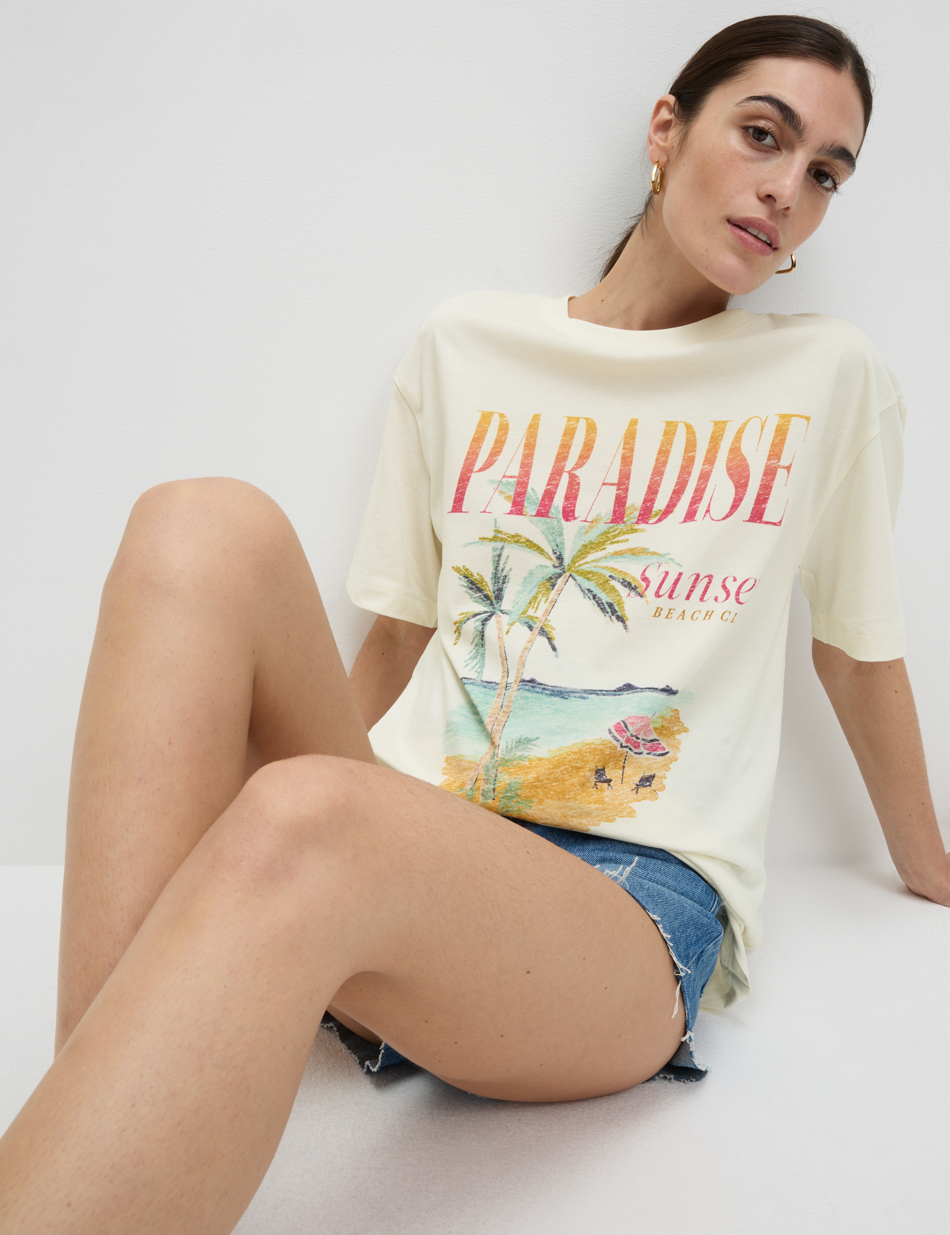Pure Cotton Graphic Oversized T Shirt